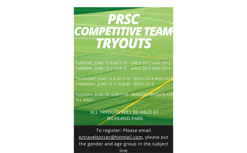 PRSC 2023-24 Competitive Travel Team Tryouts